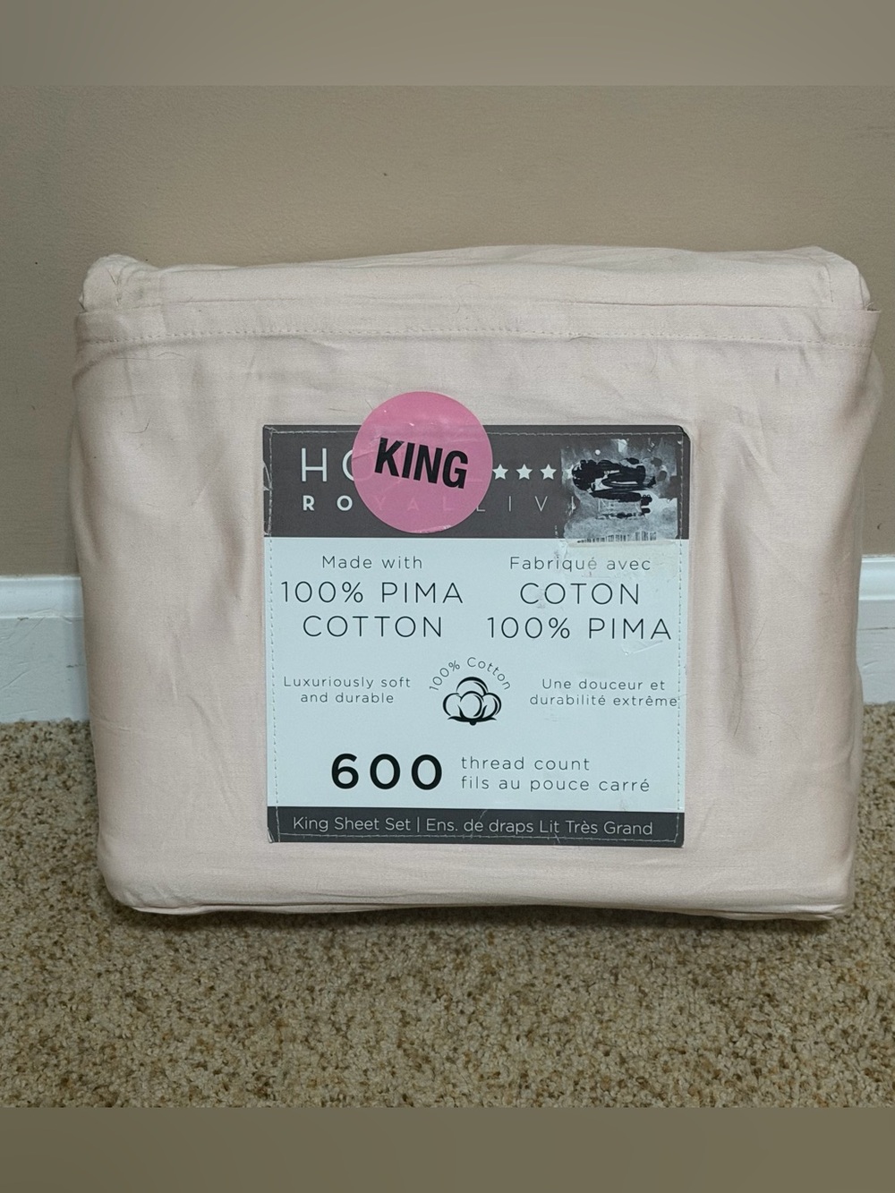 Hotel Royal Living King Sheet Set in Light Pink